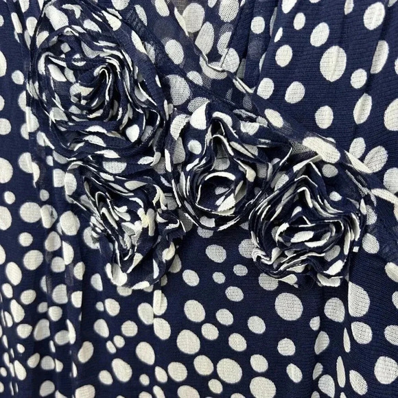 INC Size XL Polka Dot Rosette Flirty Ruffle Tank Top Office Retro Cosplay - Picture 3 of 9